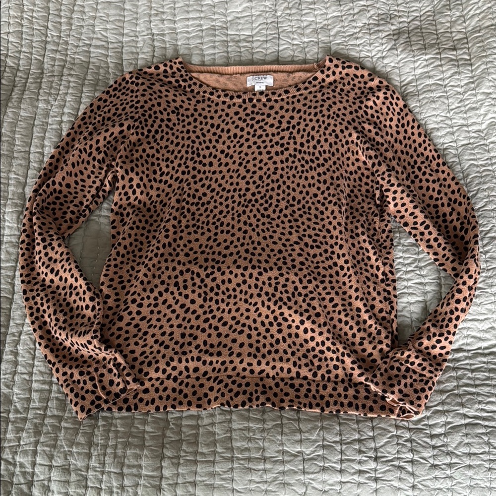 J. Crew Brown Tan Fitted Long Sleeve Sweatshirt